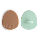 Mushie Cradle Cap Brush 2 Pack - Natural / Cambridge Blue