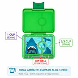 Yumbox Snack Small Size 3 Compartment Bento Lunch Box - Shark Jurassic Green