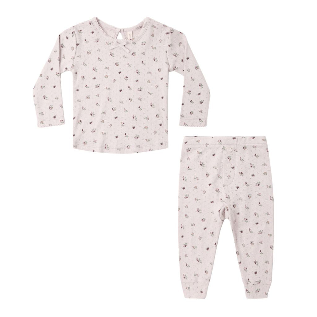 Quincy Mae Pointelle Long Sleeve Tee + Legging Heart Ditsy