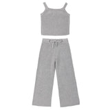 Rylee + Cru Fuzzy Knit Lounge Set Dusty Blue