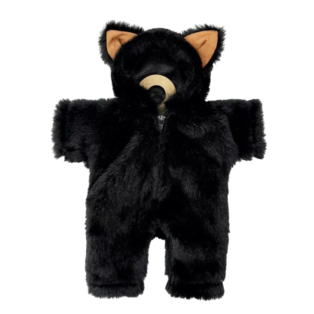 Minikane Babies Collection 28cm - Halloween Jumpsuit Little Cat in Faux Fur Rabbit Black