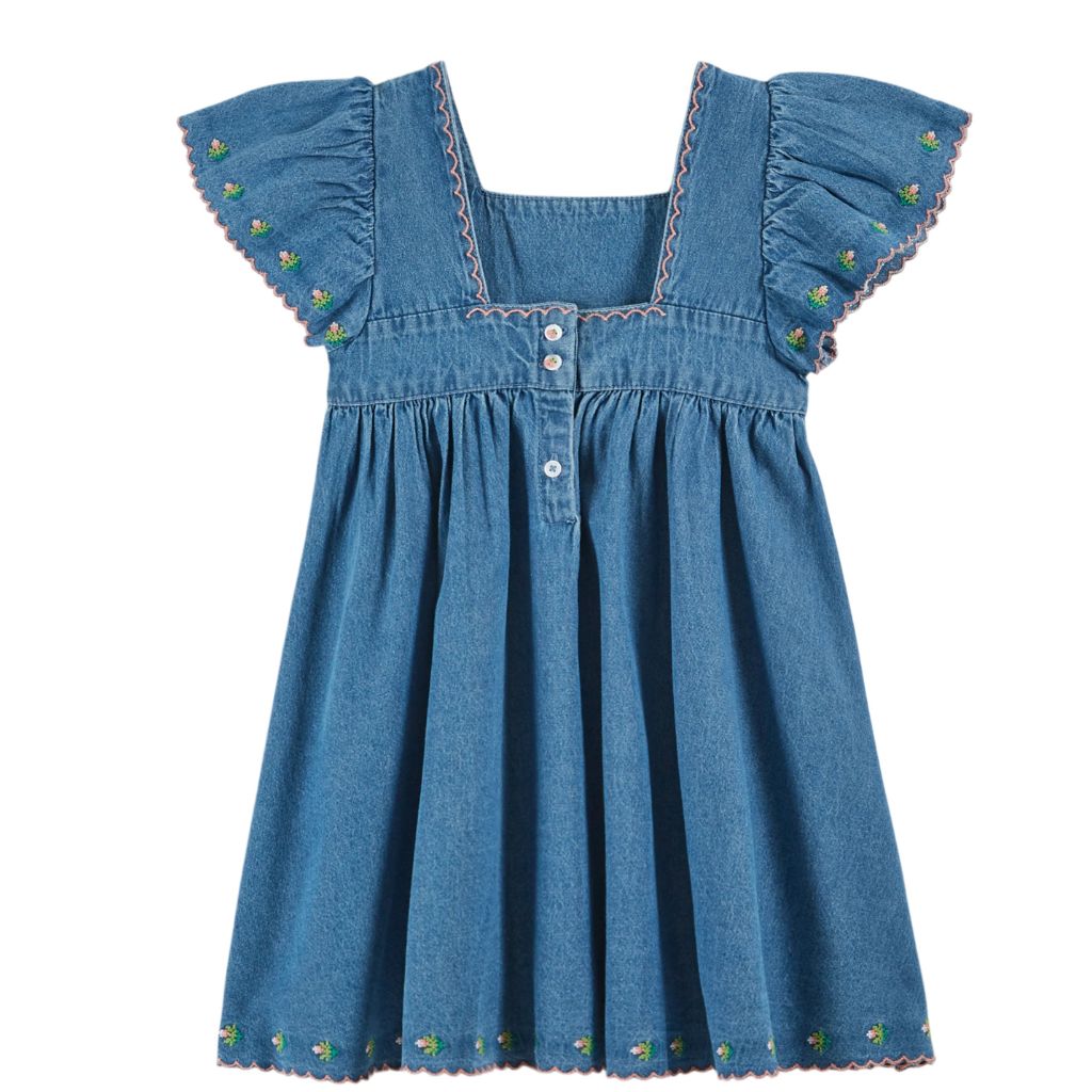 Emile & Ida Denim Embroidered Dress