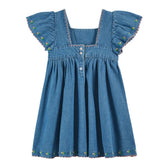 Emile & Ida Denim Embroidered Dress