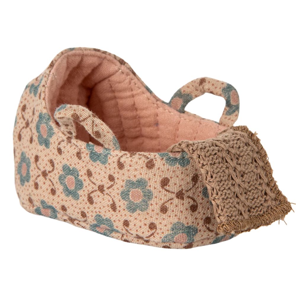Maileg Carry cot, Baby mouse - Rose