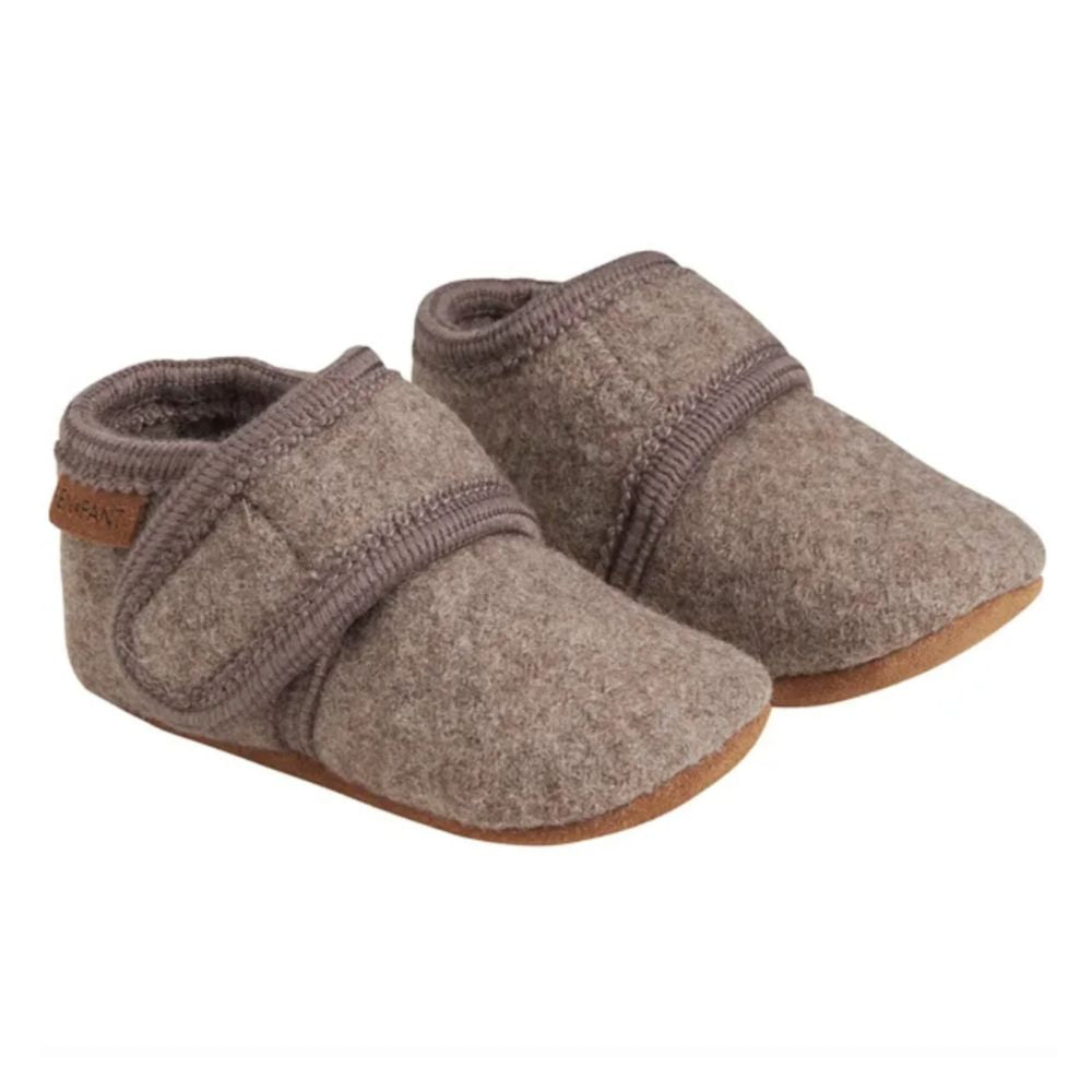 Enfant Baby Wool Slippers Walnut