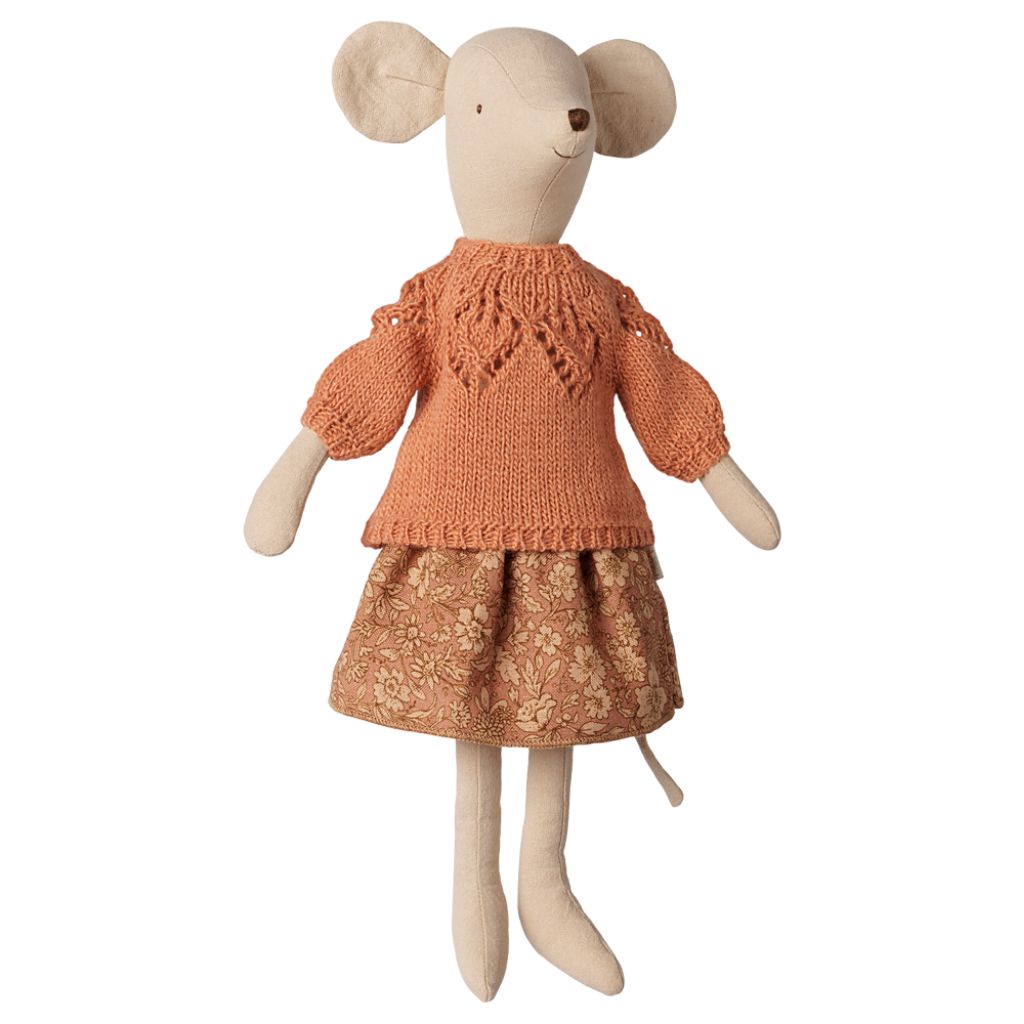 Maileg Skirt and knitted sweater - Medium mouse