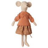 Maileg Skirt and knitted sweater - Medium mouse