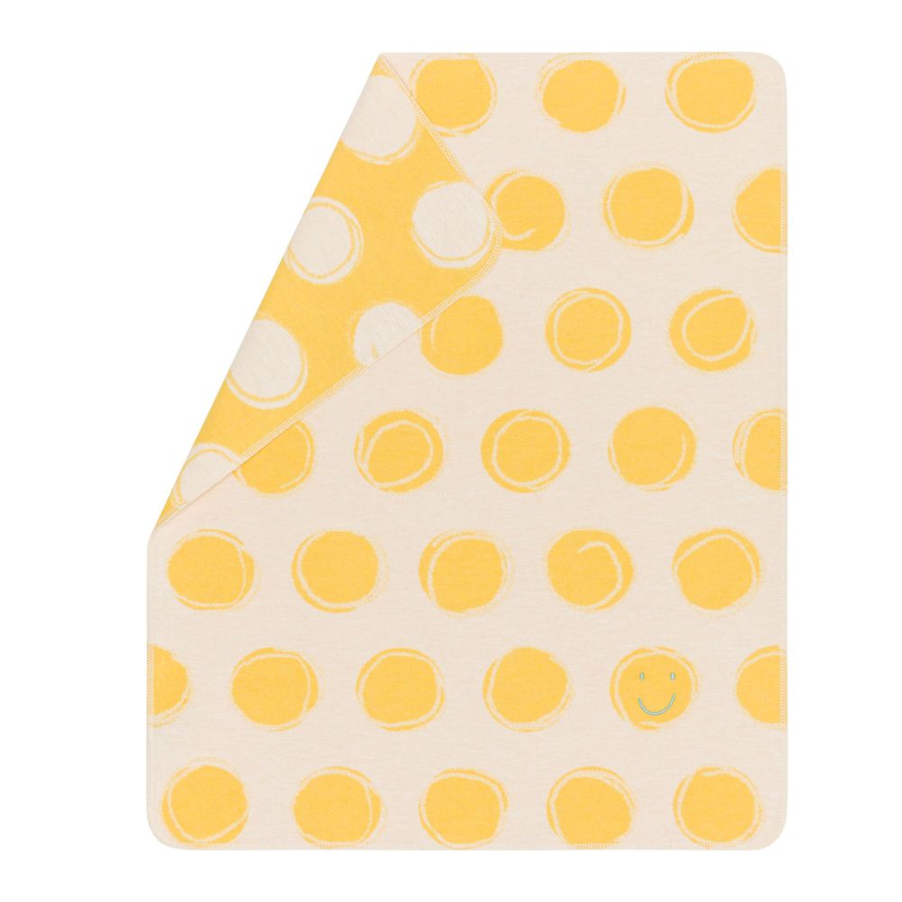 Fussenegger JUWEL baby blanket "Happy Faces”- Yellow, 90x70cm