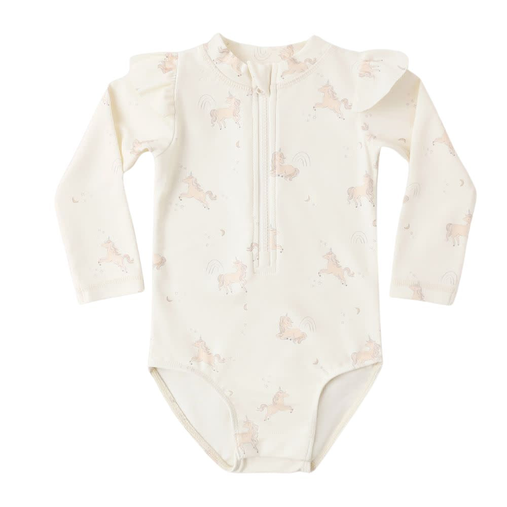 Quincy Mae Byron Rashguard One-Piece Unicorns
