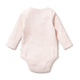 Wilson & Frenchy Organic Stripe Rib Long Sleeved Bodysuit Cantaloupe