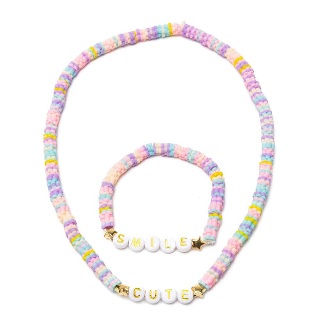 Cute Smile Necklace & Bracelet Set, 2pc