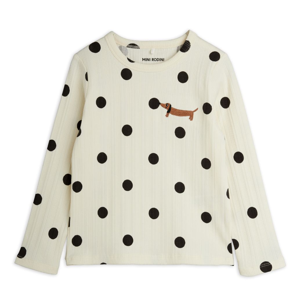 Mini Rodini Dots Dog Ls Tee