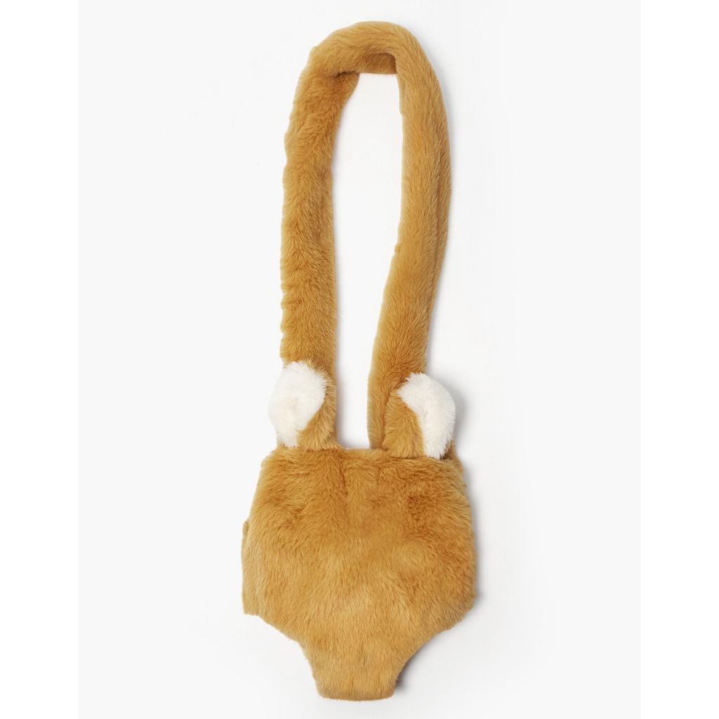 Minikane Camel faux fur plush doll carrier