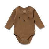 Wilson & Frenchy Nutmeg Organic Rib Long Sleeved Bodysuit