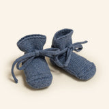 Hvid Merino Wool Booties Denim, 0-9m