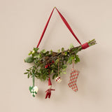 Maileg Fabric ornament, Stocking - Checker - Red