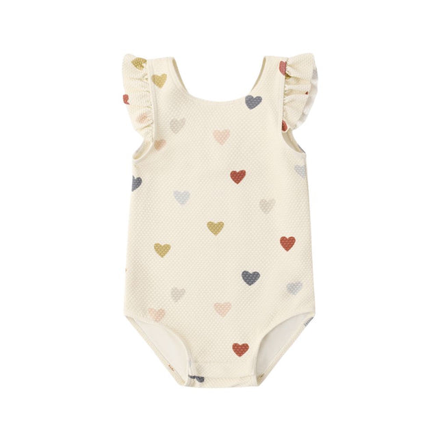 Quincy Mae Scoop Back One-Piece Swimsuit Confetti Hearts