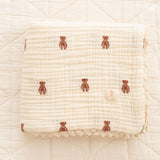 Layered Gauze Blanket - Teddy