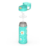Thermos 14oz Stainless Steel Vacuum Insulated Straw Bottle with Bail Handle - Waivy Daisies