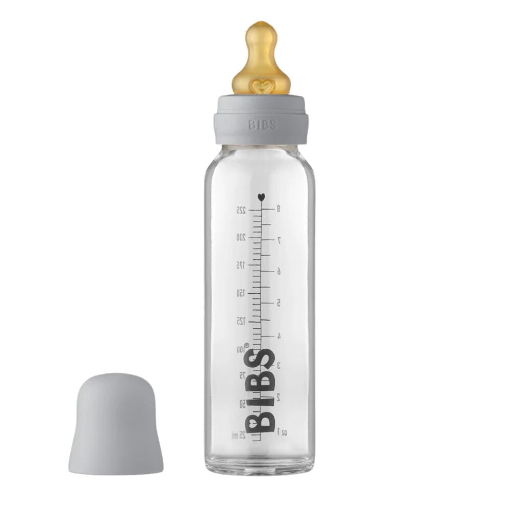 BIBS Baby Glass Bottle Complete Set Latex 225ml Cloud