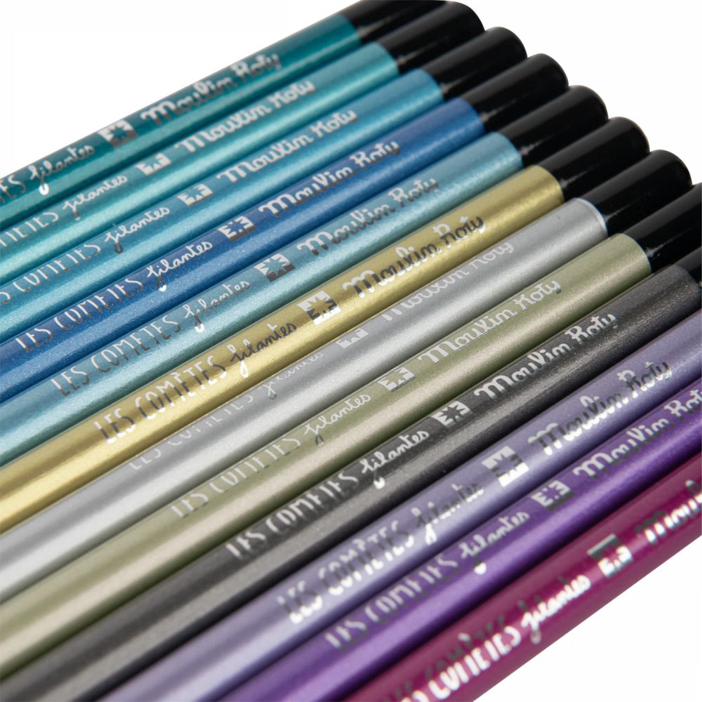 Moulin Roty Les Cometes Filantes 12 Metallic Colouring Pencils