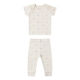 Quincy Mae Ribbed SS Tee + Legging Set Dinos