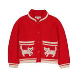 Hello Simone Grizzly Cardigan Kitty Cherry