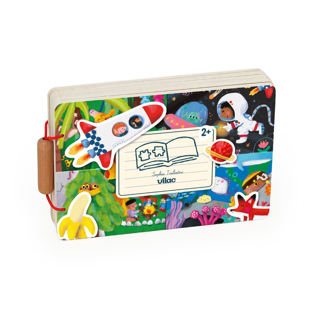 Vilac Wooden Puzzle Book, Adventures by Sophia Touliatou