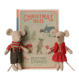 Maileg Christmas twin mice, Little sister and brother in book