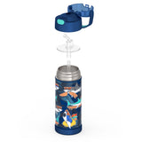 Thermos 14oz Stainless Steel Vacuum Insulated Straw Bottle with Bail Handle - Surfin Sharks
