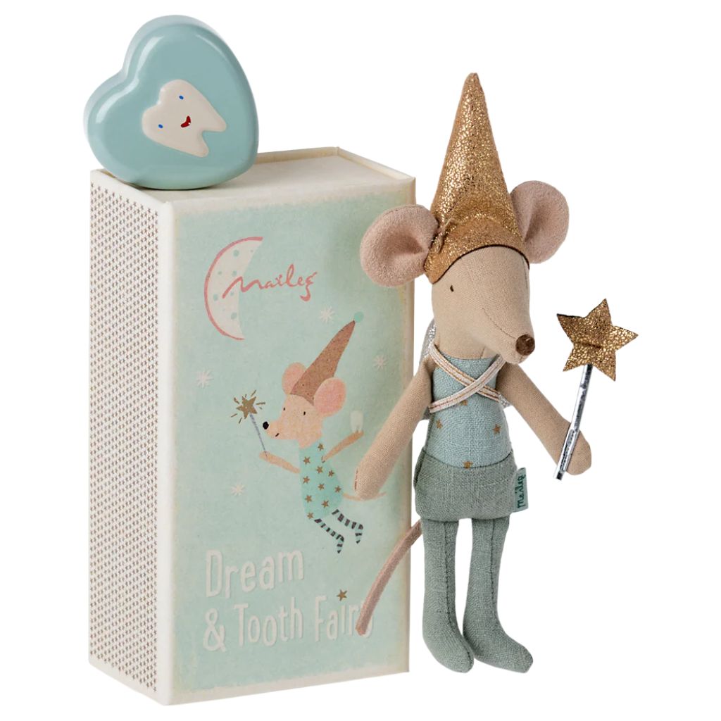Maileg Tooth Fairy Mouse in Matchbox Blue R