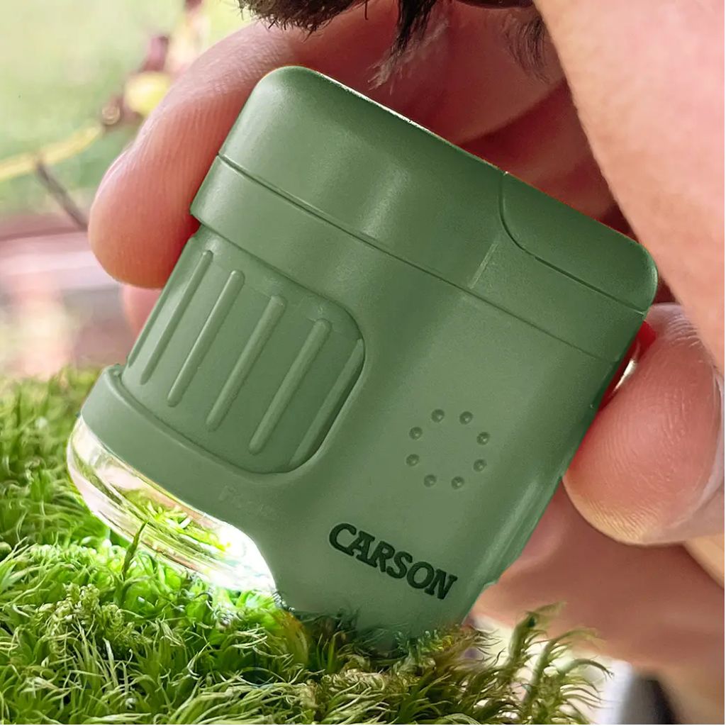 Micro Mini 20x LED Pocket Microscope Keychain Green
