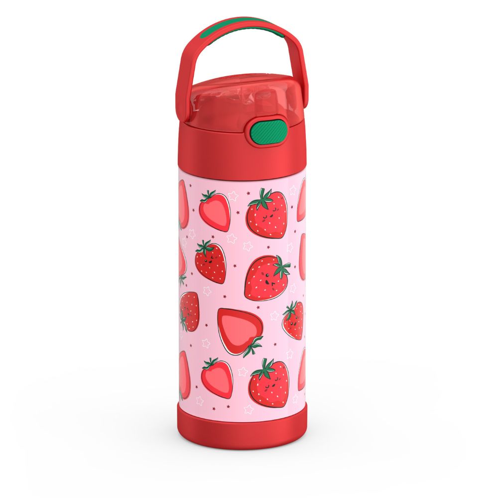 Thermos Stainless Steel Non Licensed FUNtainer Water Bottle- Strawberry Smiles 410ml
