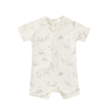 Quincy Mae Zip Rashguard One-Piece Dinosaur