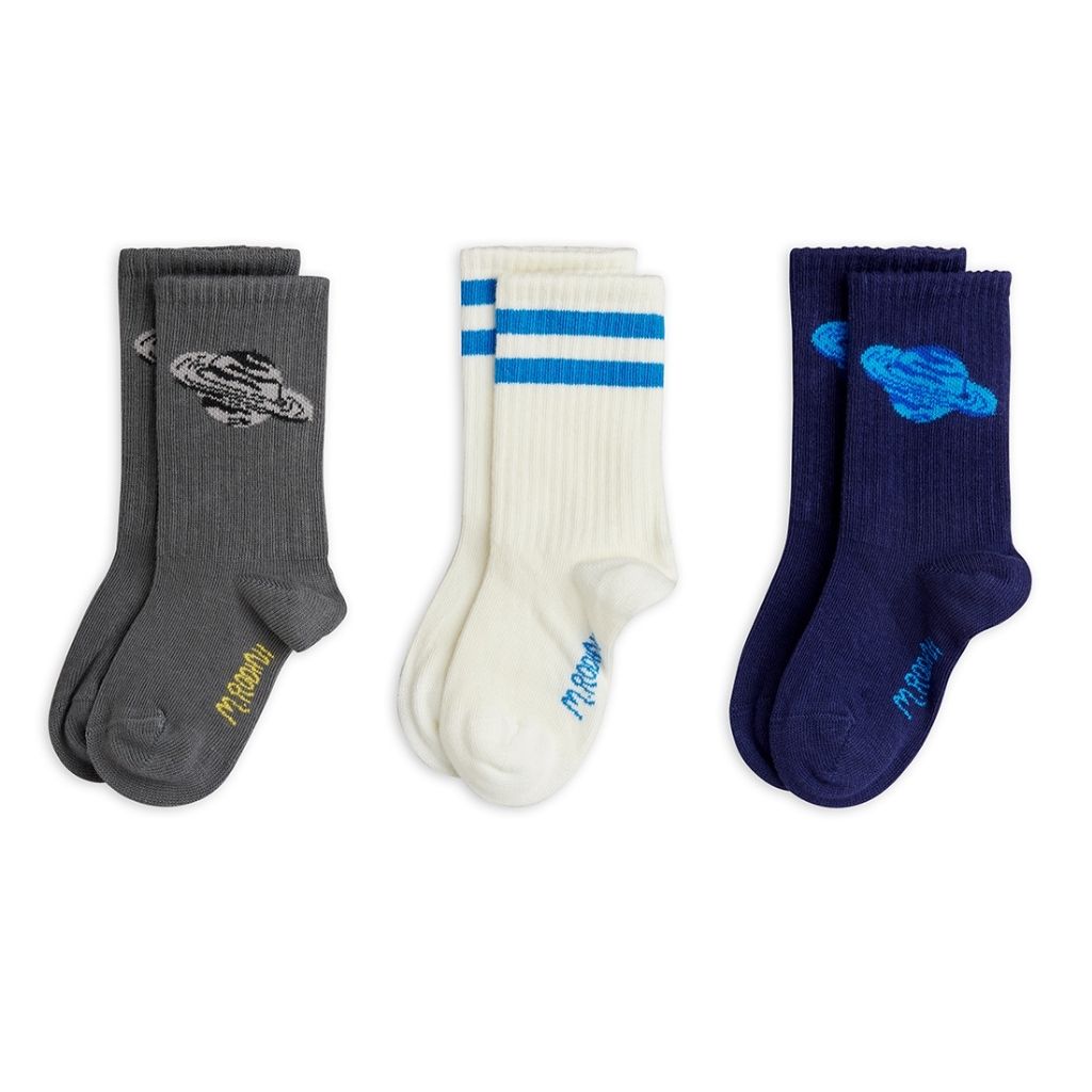 Mini Rodini Planet 3 Pack Socks