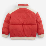 Bobo Choses Mush Monster anorak in red recycled polyamide, relaxed fit lightweight rain layer