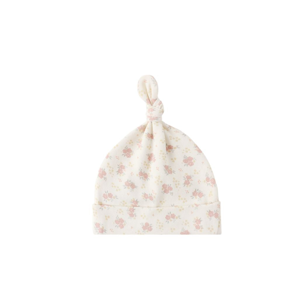 Quincy Mae Knotted Baby Hat Flower Field