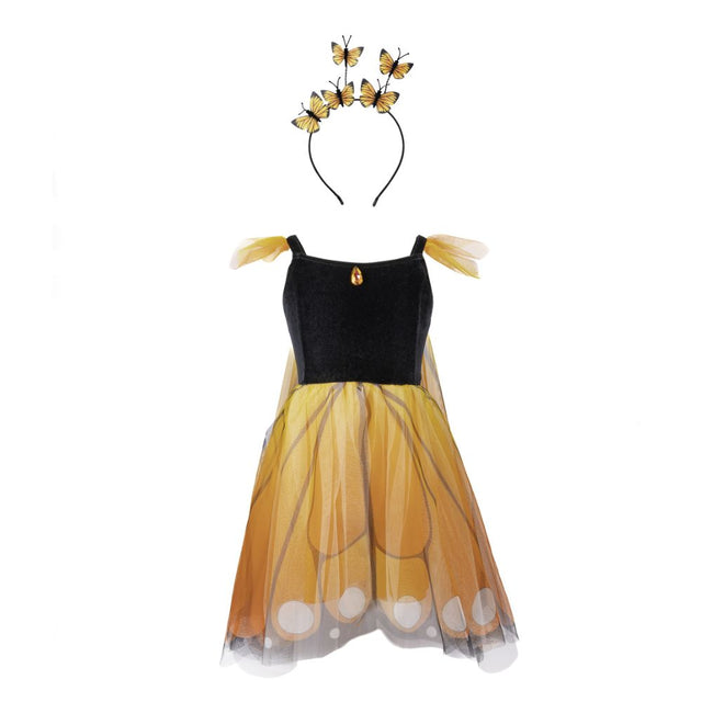 Butterfly Twirl Dress with Wings & Headband, Monarch Size 3-4