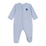 Petit Bateau Blue Heart Velour Sleeper