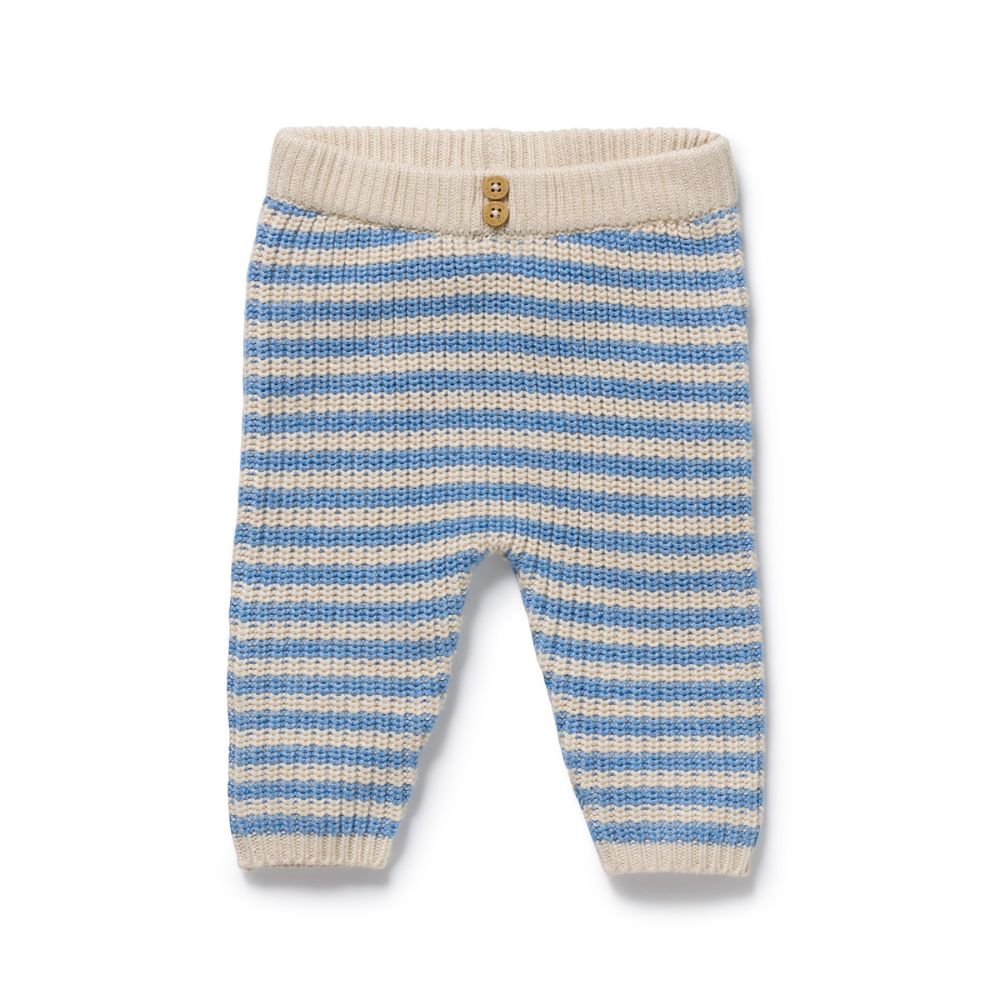 Wilson & Frenchy Frosted Blue Organic Knitted Stripe Legging