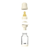 BIBS Glass Baby Bottle Round Latex 1 pack 120 ml Slow Flow Ivory
