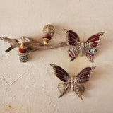 Fabric Jacquard & Velvet Butterfly, 8"W x 6-1/4"H
