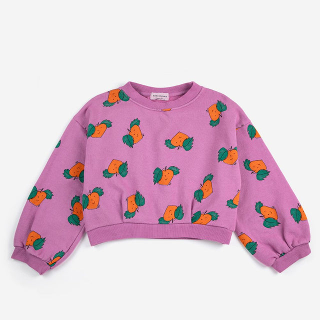 Bobo Choses Tangerine all over cropped sweatshirt