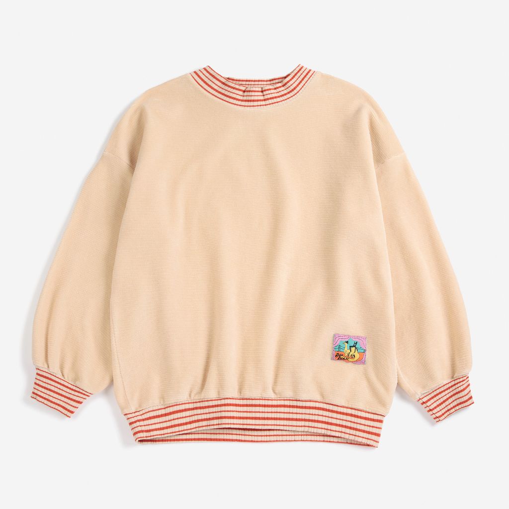 Bobo Choses Taxi Saurus Tag Velvet Sweatshirt