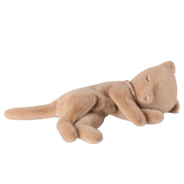 Maileg Sleeping Kitten Plush, Small- Cream Peach