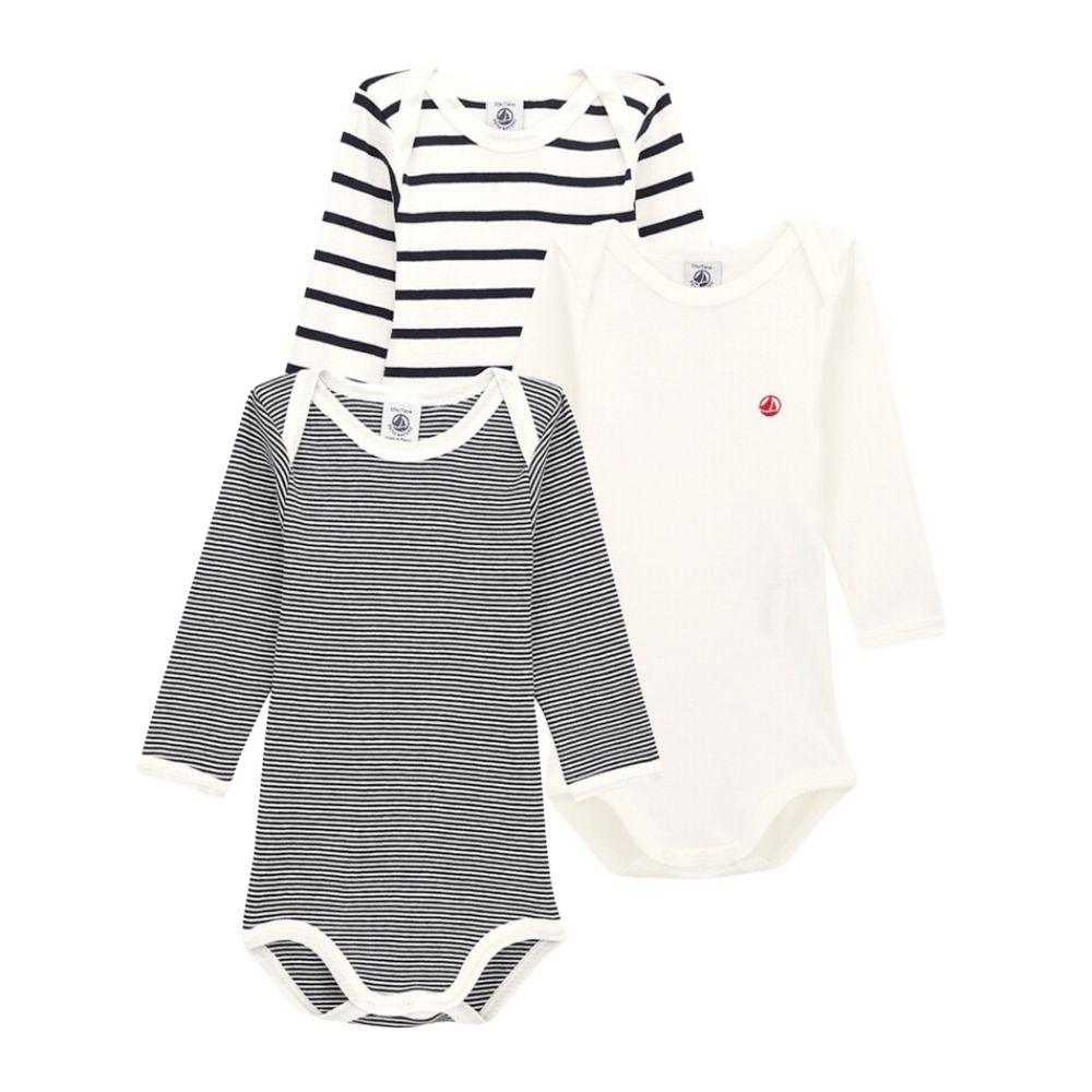 Petit Bateau LS Bodies 3pcs