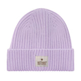 Huttelihut Hat Wool Knit Color Block Purple Rose