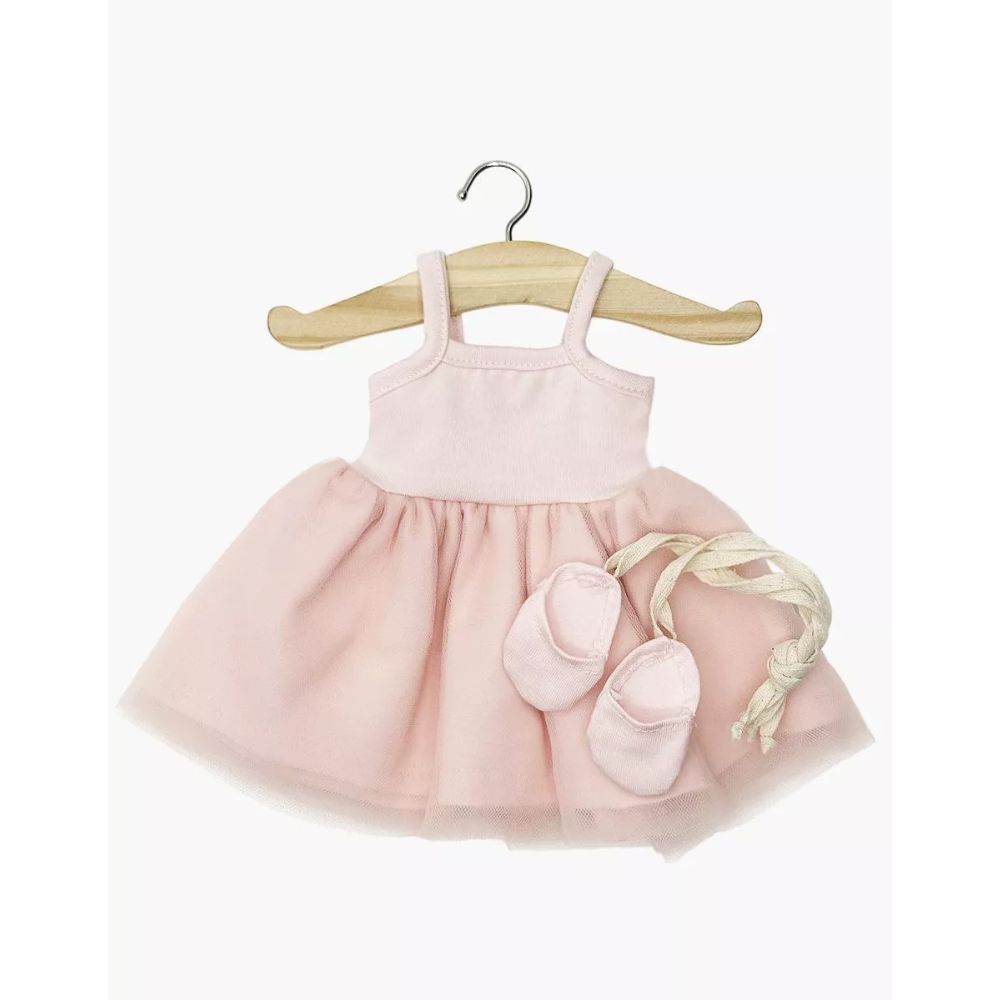 Minikane Clothing for 34cm Dolls - Pale pink Rosella tutu and matching lace-up ballet slippers