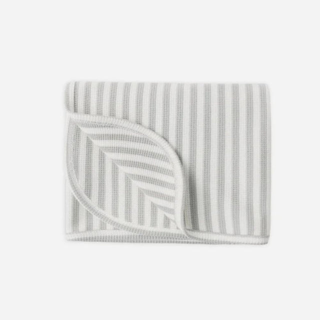 Quincy Mae Waffle Baby Blanket Sage Stripe