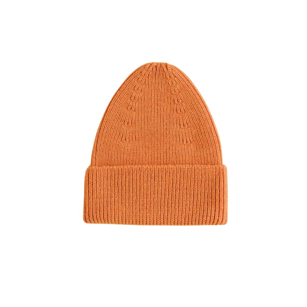 Hvid Adult Beanie Fonzie - Orange